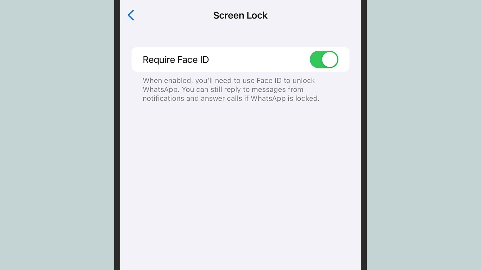 Einige Apps, wie etwa WhatsApp, verfügen über eine integrierte Bildschirmsperre.