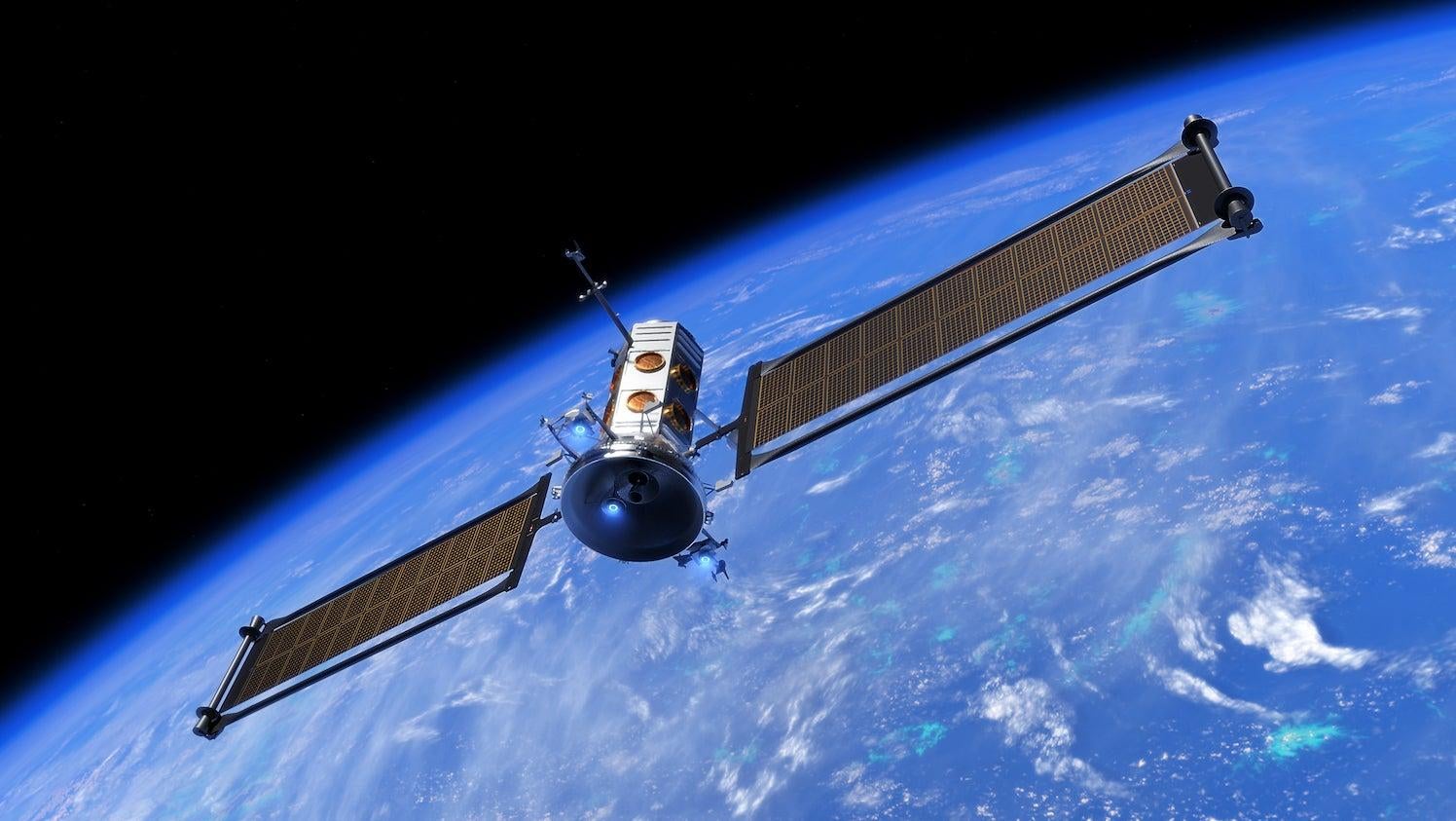 Eine Illustration des Blauen Rings im Orbit