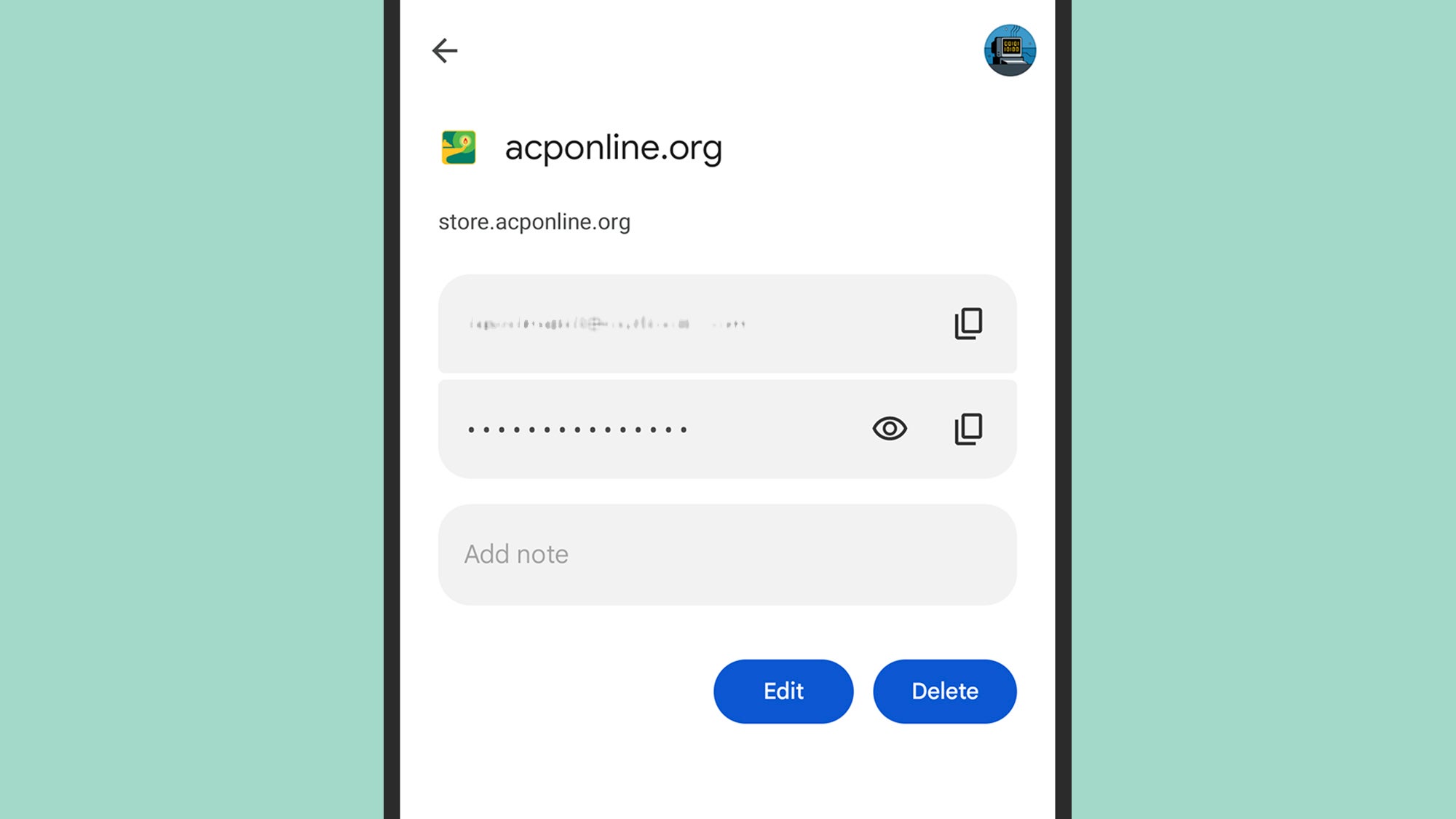 Passwörter können angezeigt und bearbeitet sowie Notizen hinzugefügt werden.
