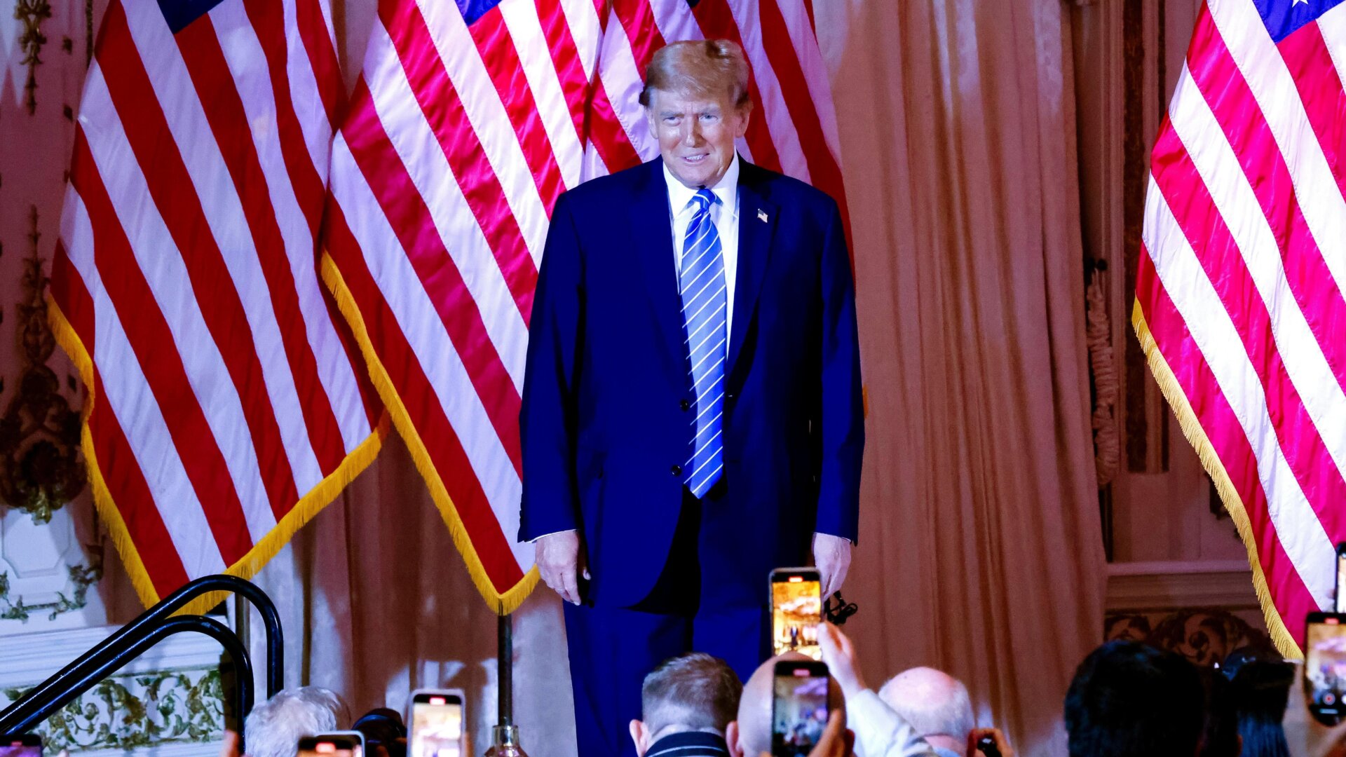 Donald Trump während einer Super-Tuesday-Wahlparty im Mar-a-Lago-Club in Palm Beach, Florida, USA, im März 5. 2024.