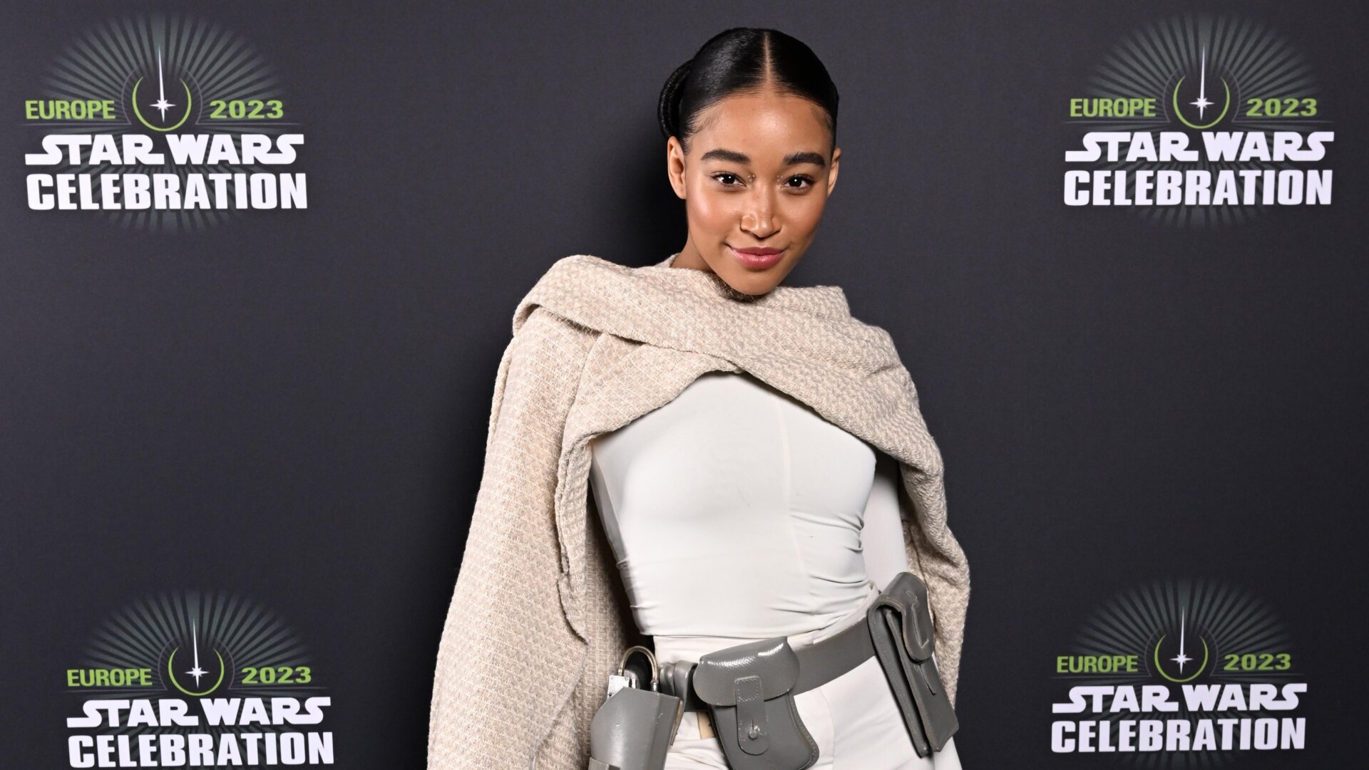 Amandla Stenberg nimmt an der Studio-Podiumsdiskussion teil Star Wars Feier 2023 in London, England.