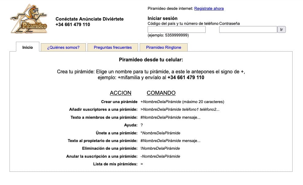 Die Website von 2014 für ein kubanisches soziales Netzwerk, das im Wesentlichen als Phone-Tree-SMS-Dienst lief, der von der US-Regierung betrieben wird, um die Kubaner zu informieren von Protesten, ob sie real waren oder nicht  