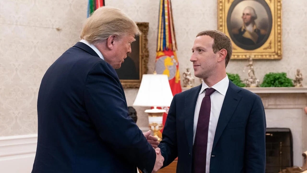 Donald Trump trifft sich am 19. September 2019 mit Meta-CEO Mark Zuckerberg (rechts) im ovalen Büro des Weißen Hauses.