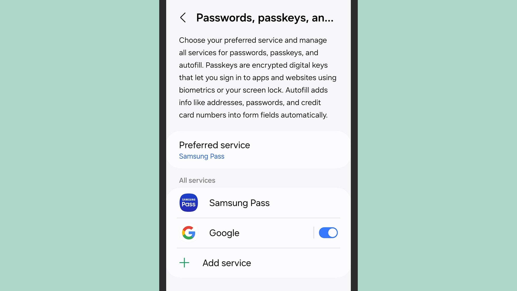 Google Password Manager konkurriert mit der Alternative von Samsung auf Galaxy-Telefonen.