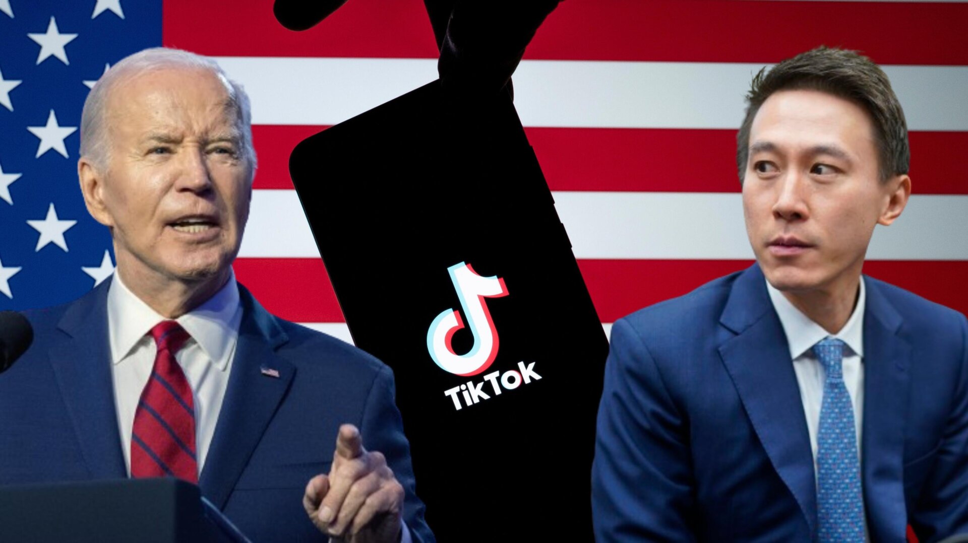 Präsident Biden und TikTok-CEO Shou Zi Chew.