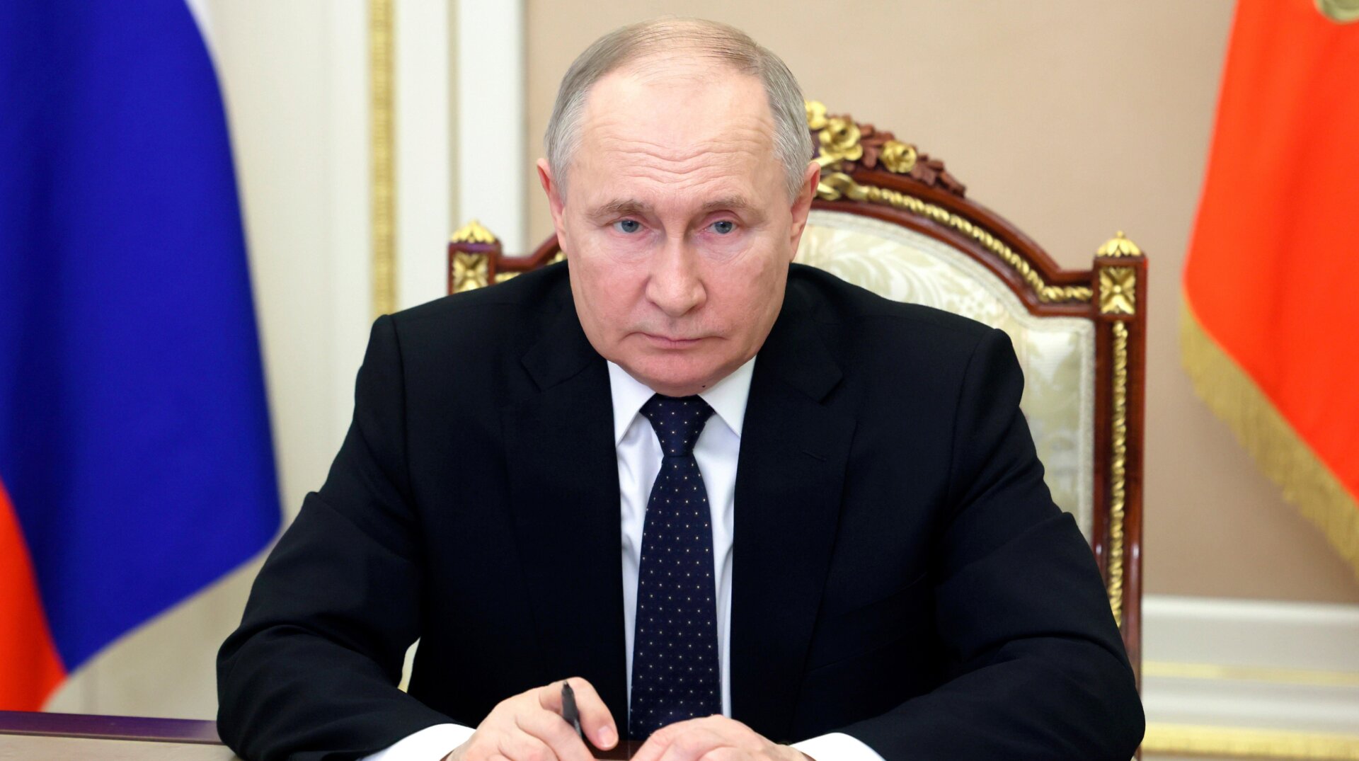 Der russische Präsident Wladimir Putin im Kreml in Moskau, Russland, am 15. April 2024.