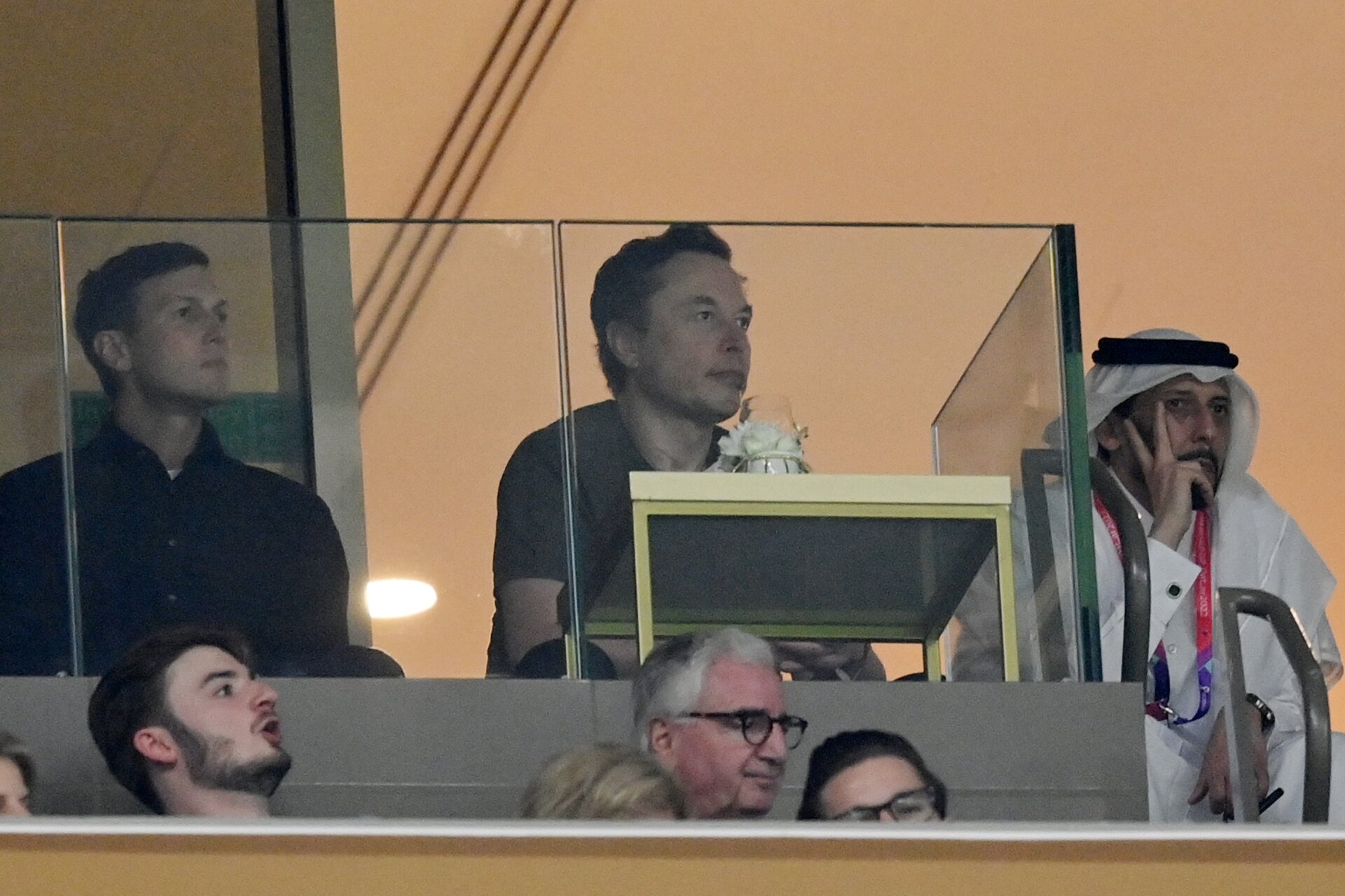  Jared Kushner und Elon Musk schauen während des Finales der FIFA Weltmeisterschaft Katar  2022 zwischen Argentinien und Frankreich am 18. Dezember 2022 im Lusail Stadion in Lusail City, Katar, zu. 