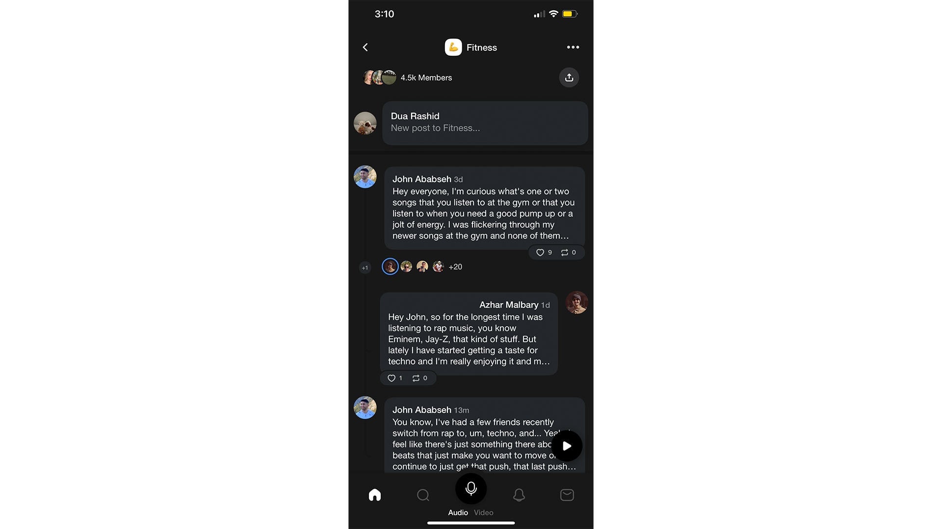Ein Twitter-ähnlicher Feed.