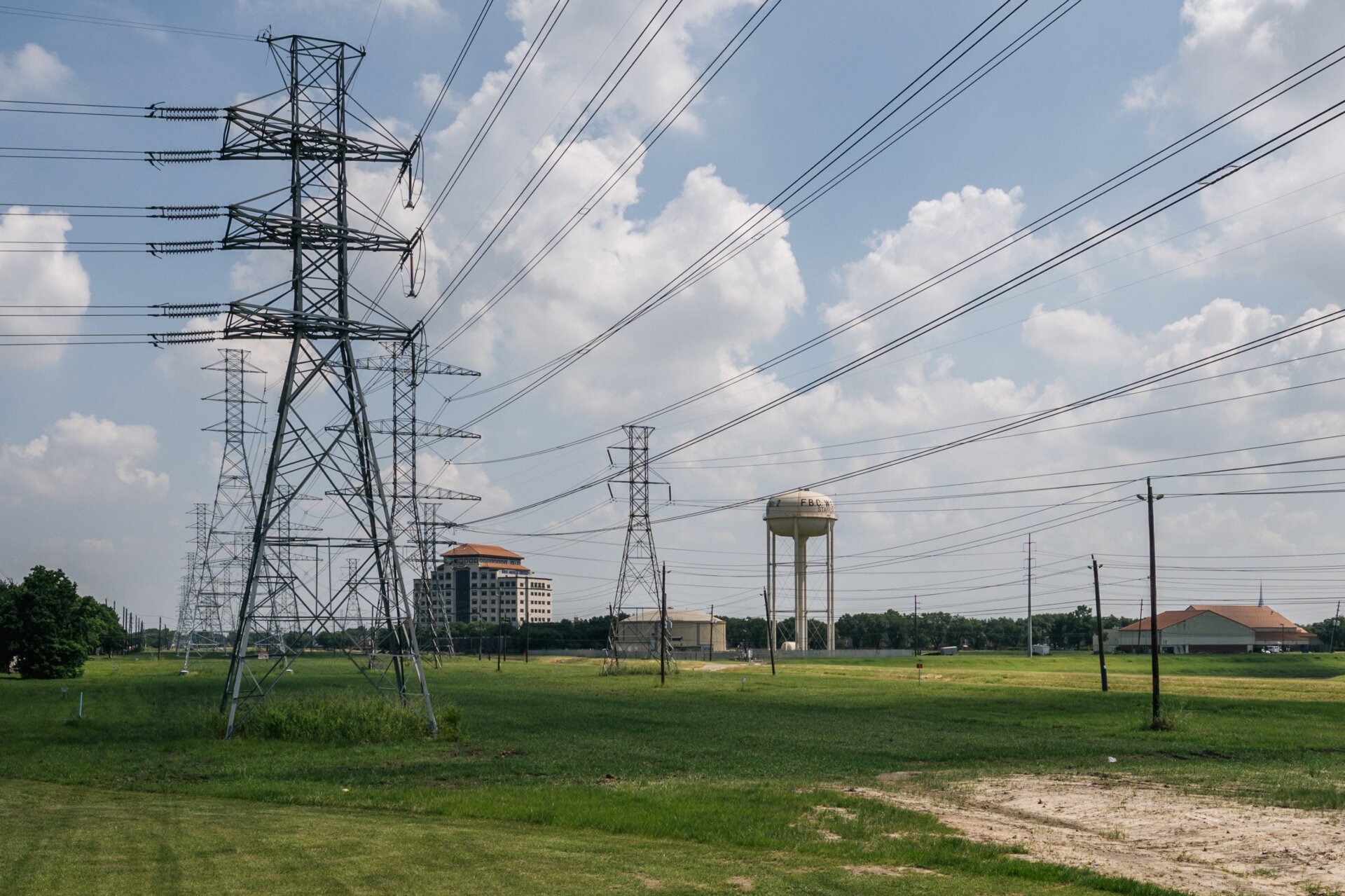 Stromleitungen in Houston, Texas.