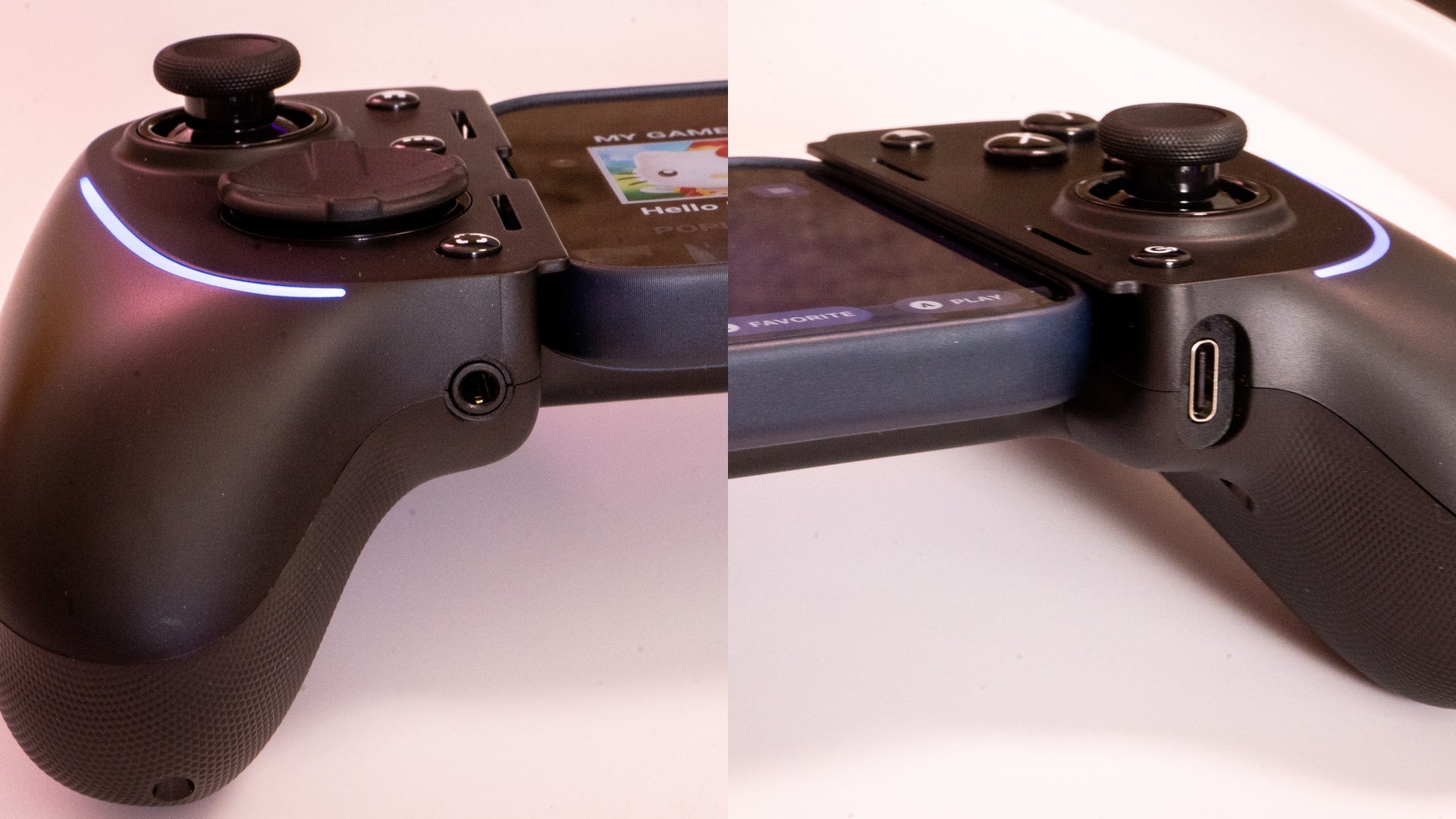 Das Ultra hat eine Kopfhörerbuchse auf der linken Seite und einen USB-C-Passthrough auf der rechten Seite. 