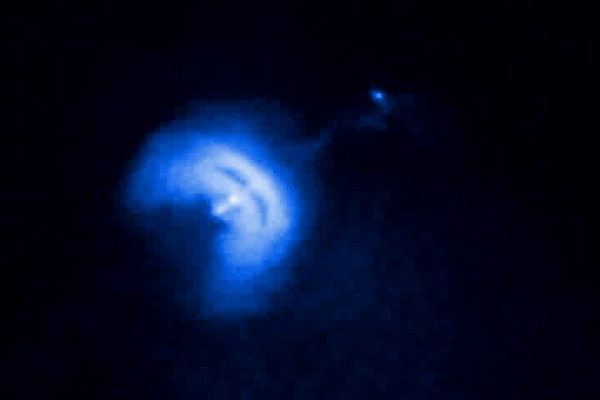 Der Vela-Pulsar stößt einen Jet aus.