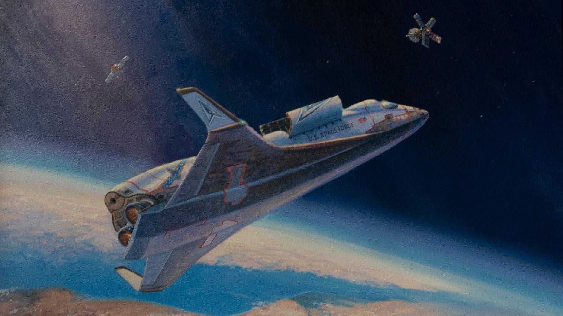 Im Oktober 2023 enthüllte die Space Force ein offizielles Gemälde, das ein US-Raumflugzeug zeigt, das einen „gegnerischen“ Satelliten abfängt, um zu verhindern, dass dieser einen „befreundeten“ Satelliten außer Gefecht setzt.