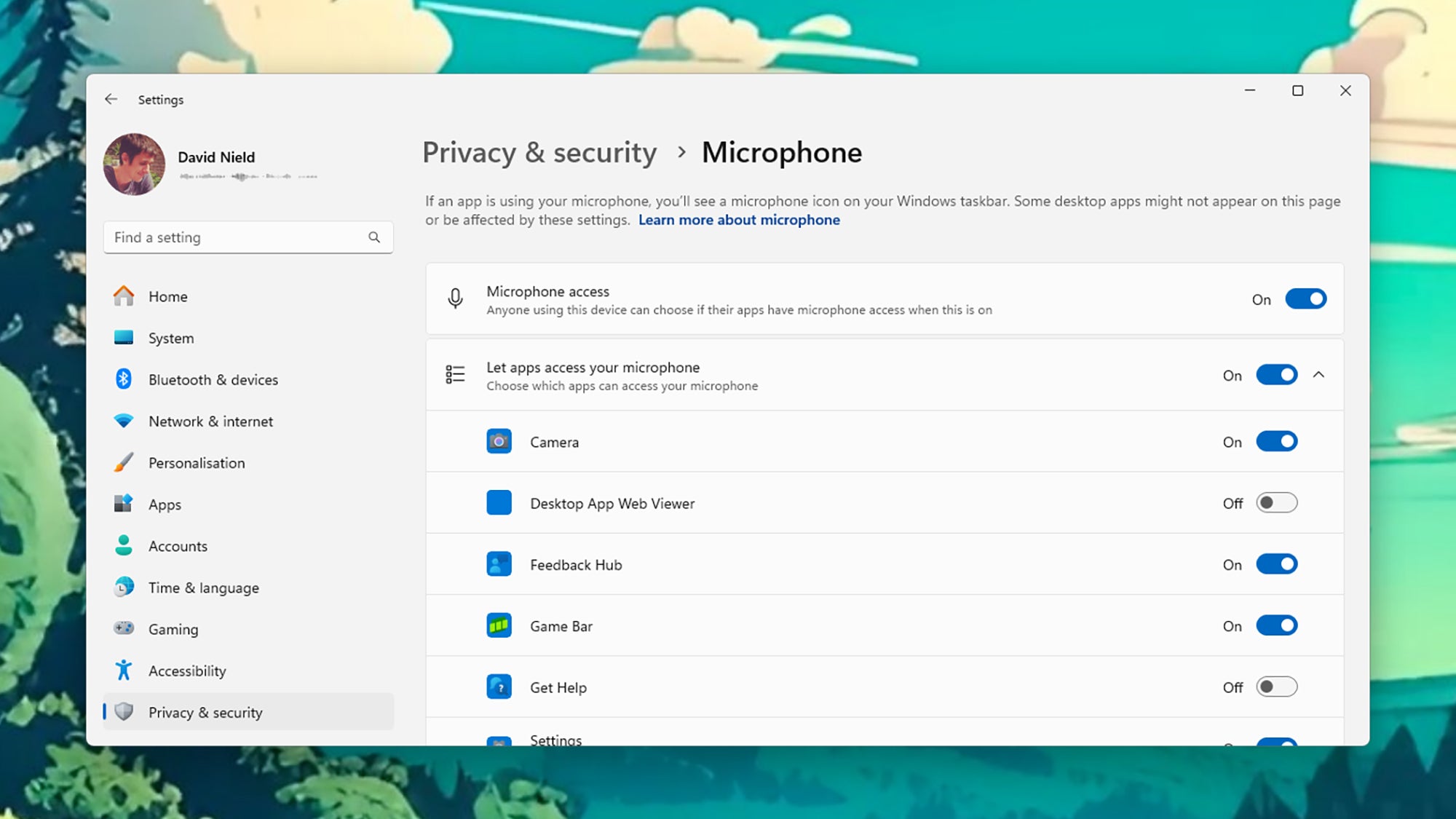 Apps mit Mikrofonzugriff unter Windows.