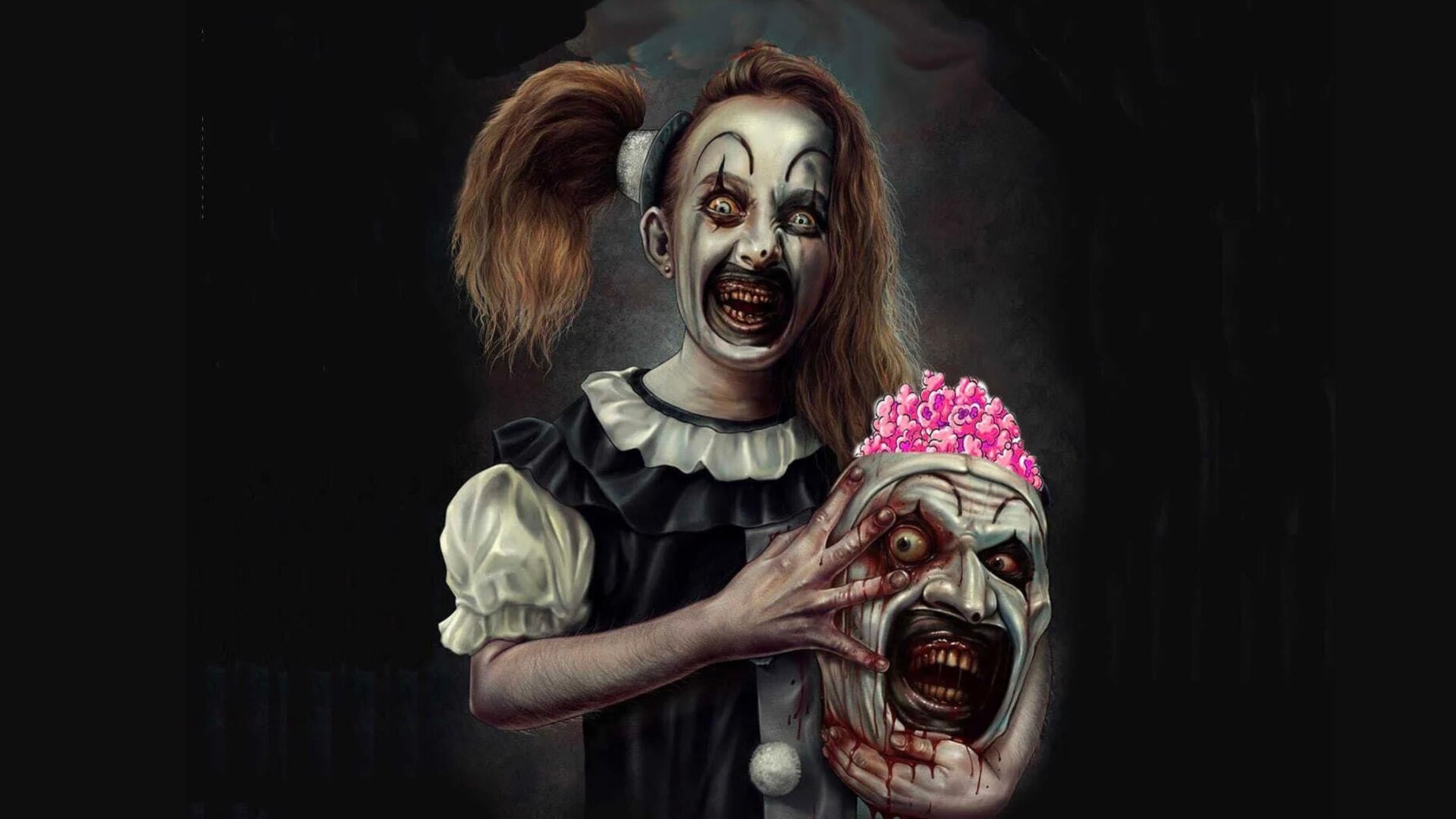 Konzeptzeichnung eines Terrifier 3 Popcorn-Eimer.