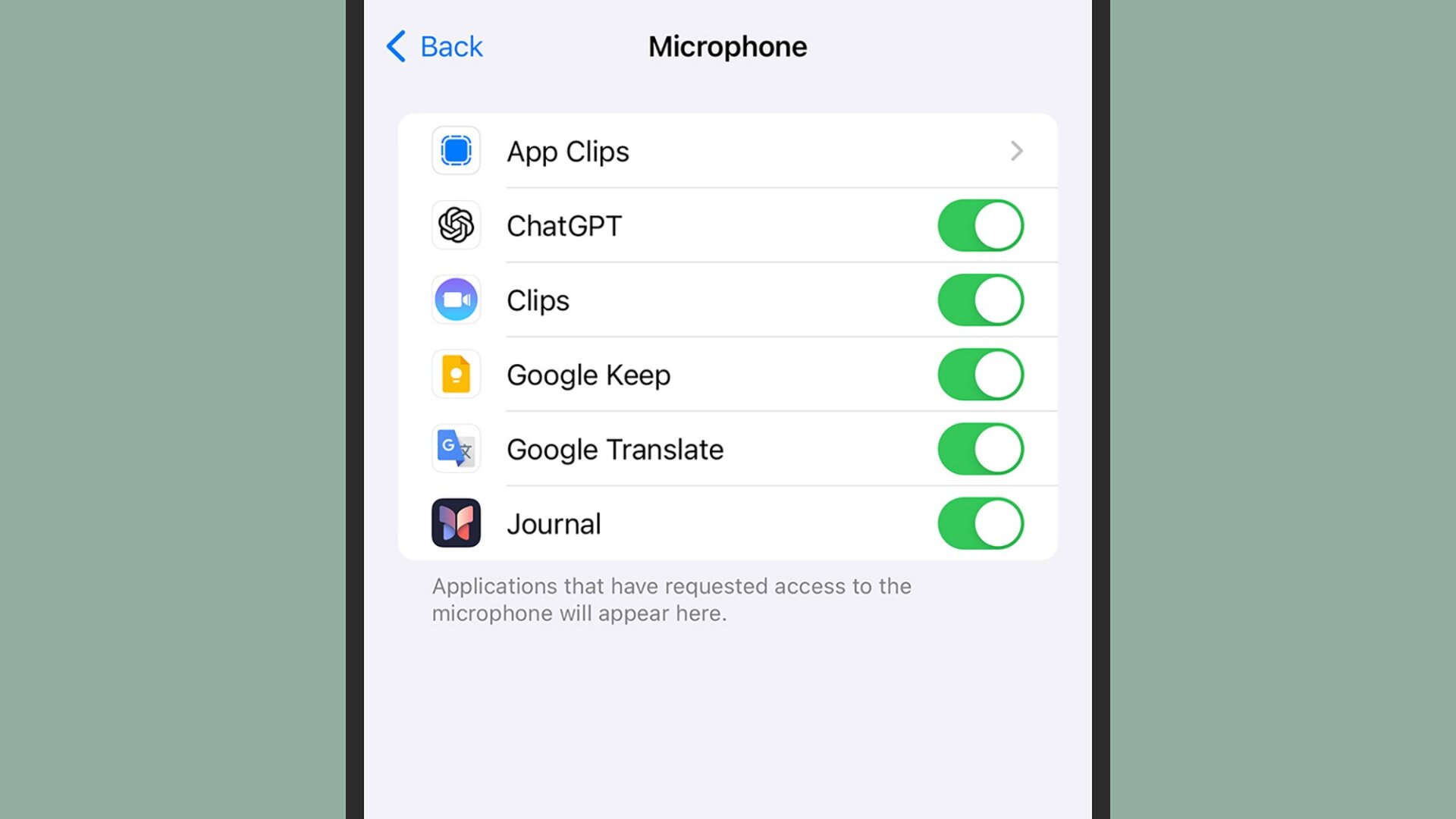 Mikrofonberechtigungen unter iOS.