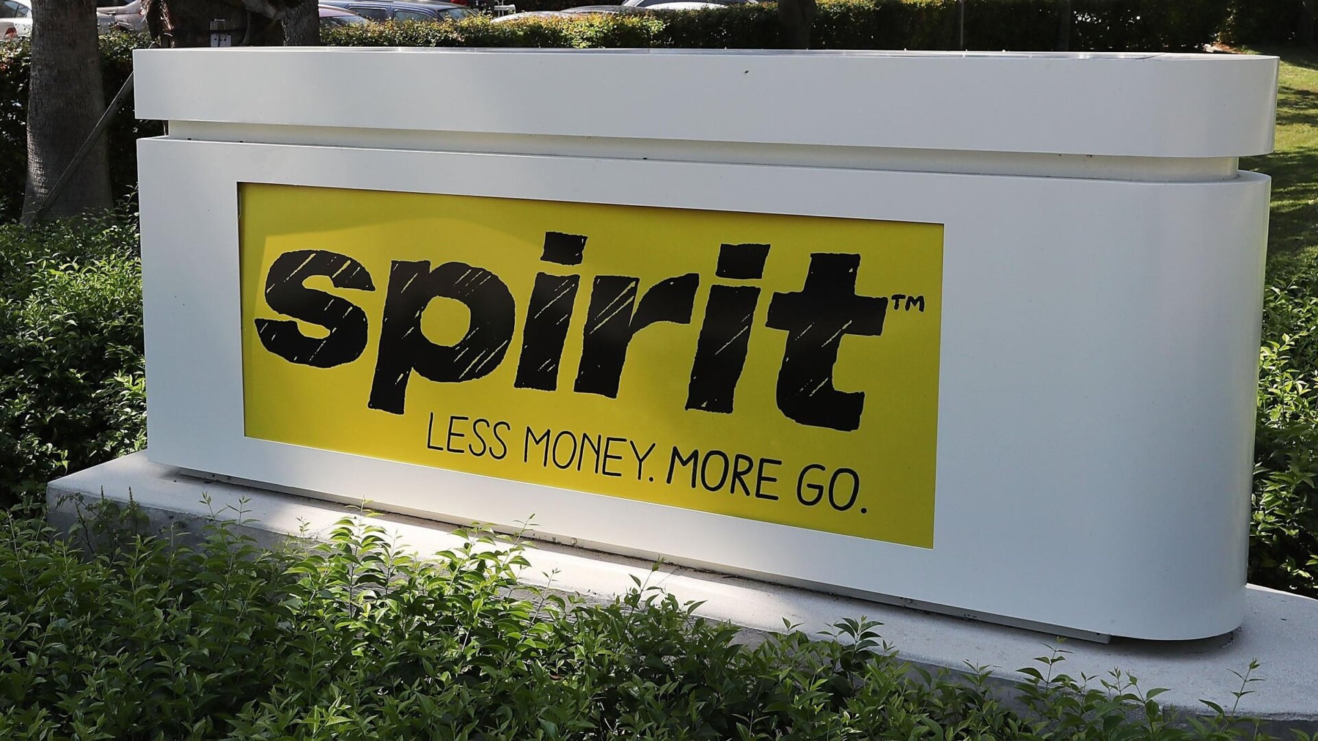 Ein Spirit Airlines-Firmenschild