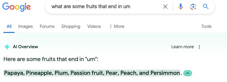 Screenshot: Google Search