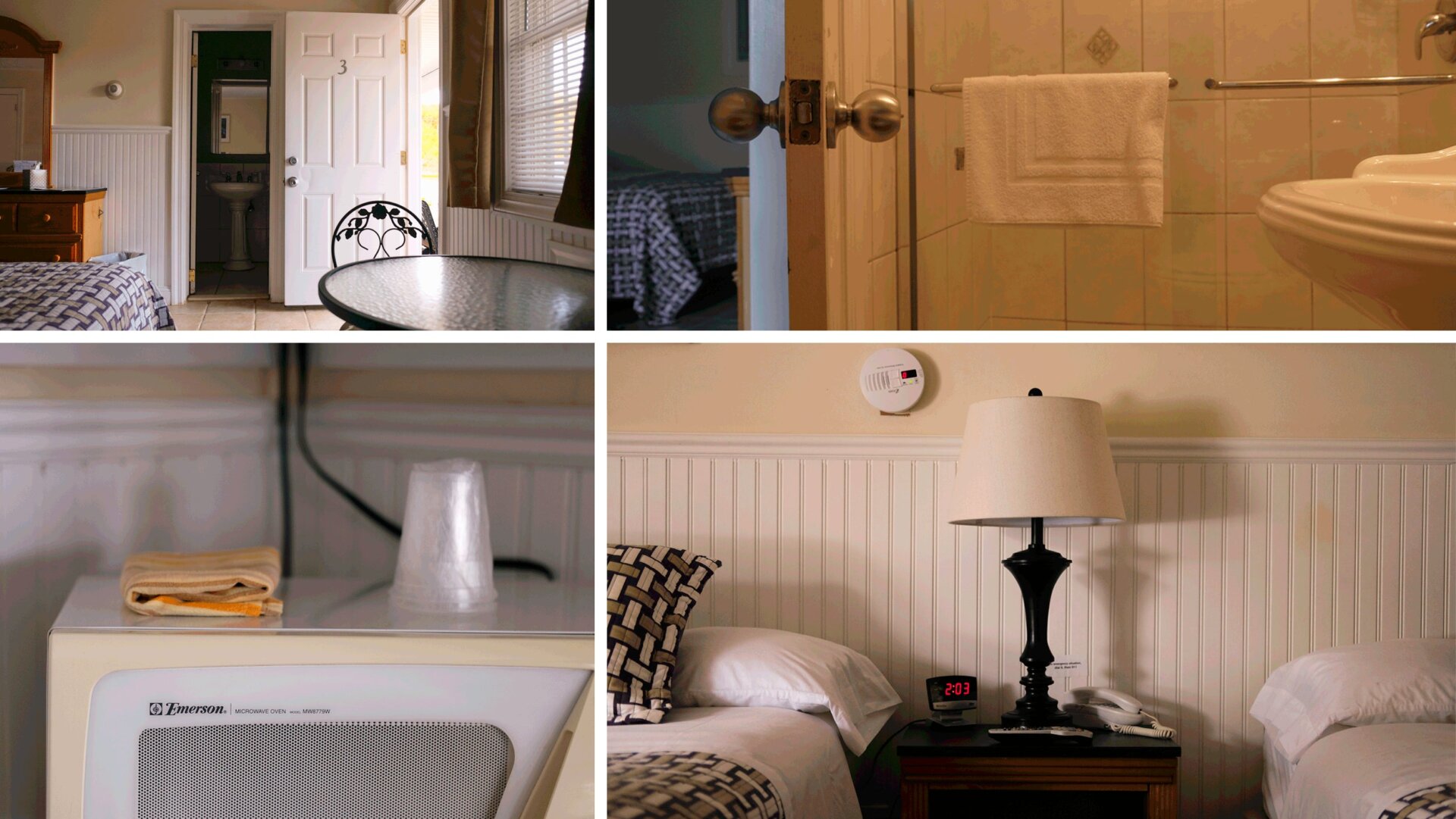 Der Luxus und die kleinen Details eines Zimmers im Seabreeze Motel.