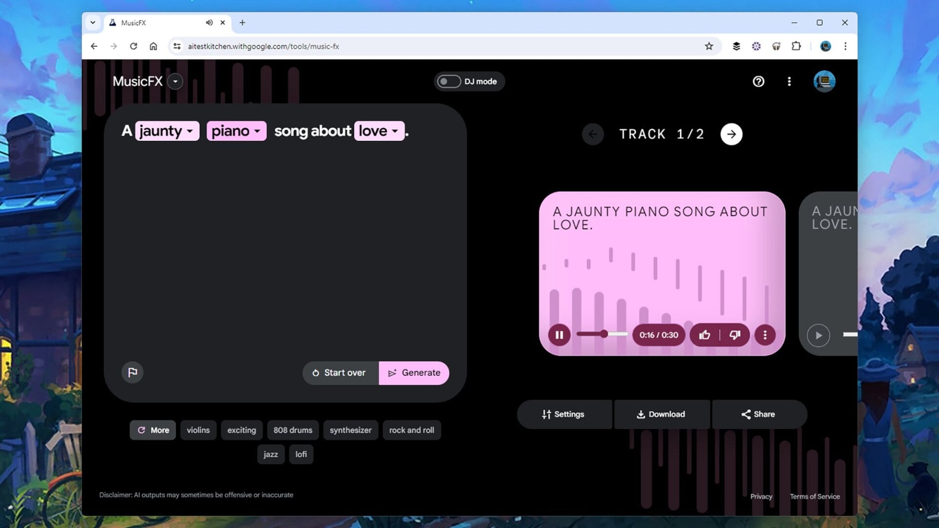 MusicFX ist ein Experiment von Google.