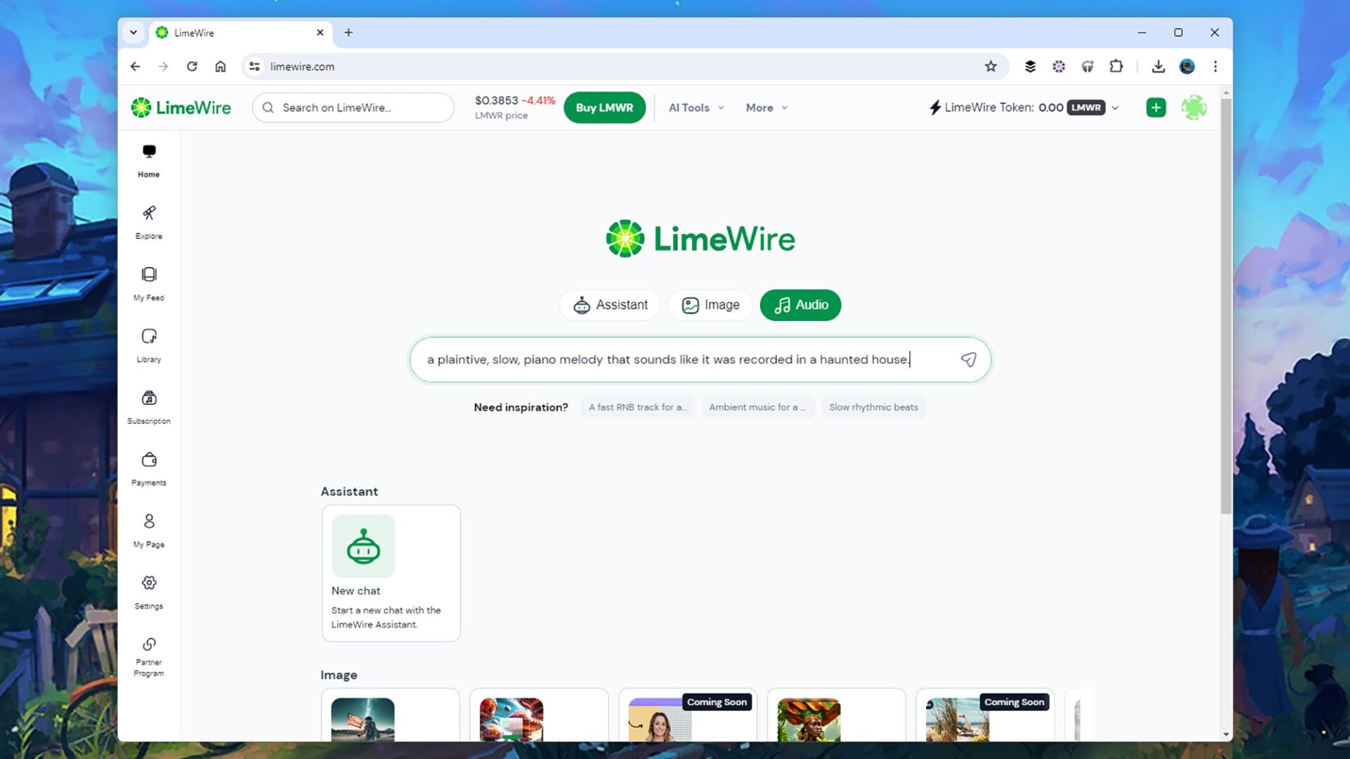 LimeWire AI Music Studio funktioniert wie ein KI-Chat.