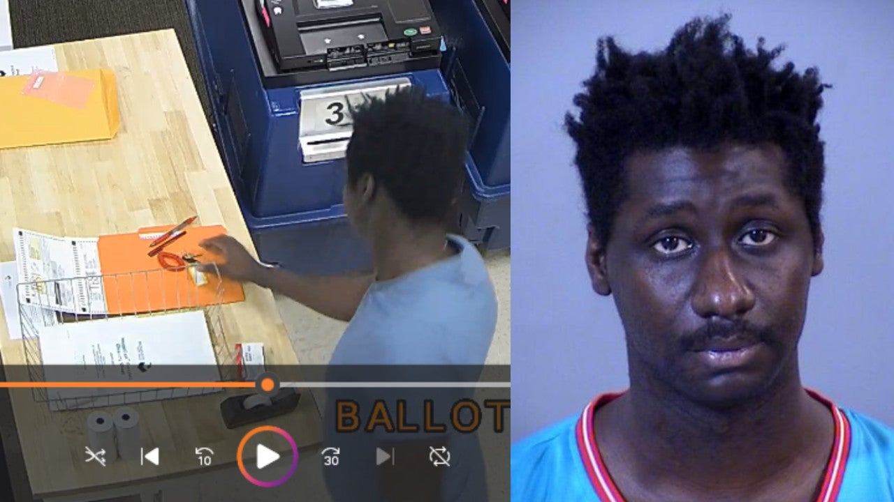 Screenshot der Aufnahmen einer Überwachungskamera des Sheriff-Büros des Maricopa County (links) und das Buchungsfoto von Walter Ringfield Jr.