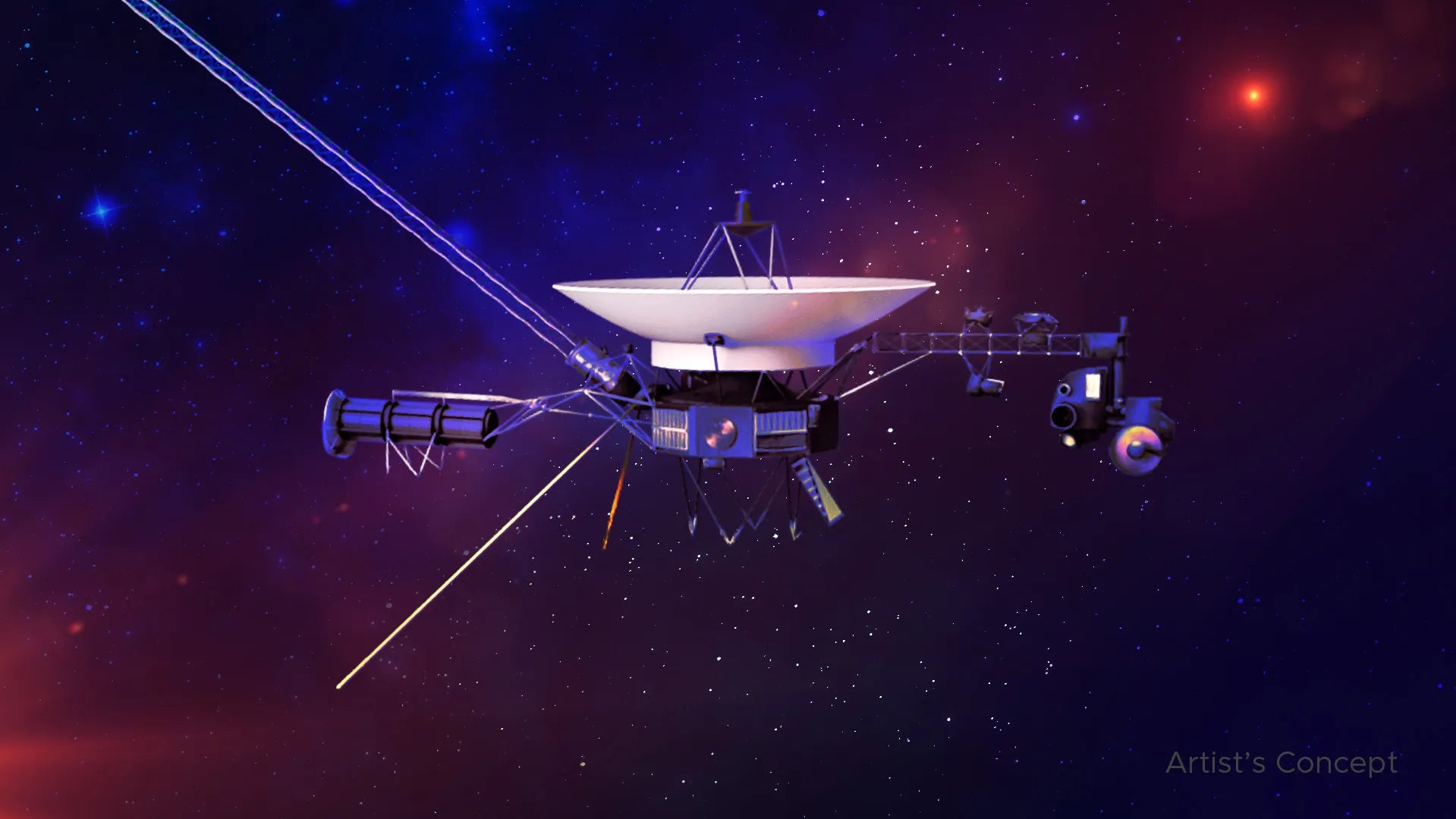 Eine künstlerische Darstellung der Raumsonde Voyager.