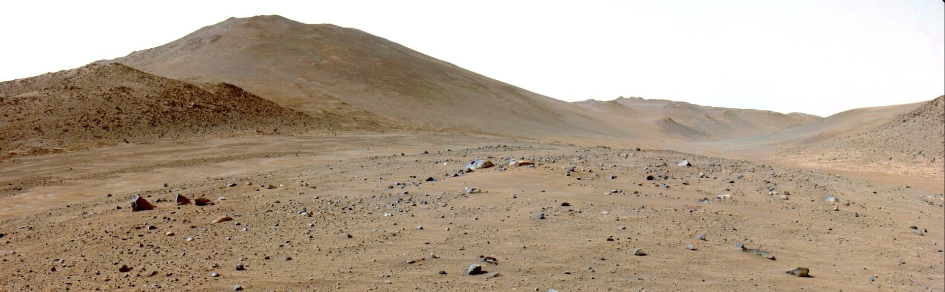 Der Rover Perseverance der NASA war im alten Flussbett des Neretva-Tals unterwegs, als er am 6. Juni mit einer seiner Navigationskameras diese Ansicht von Bright Angel – dem hellen Bereich in der Ferne rechts – aufnahm.