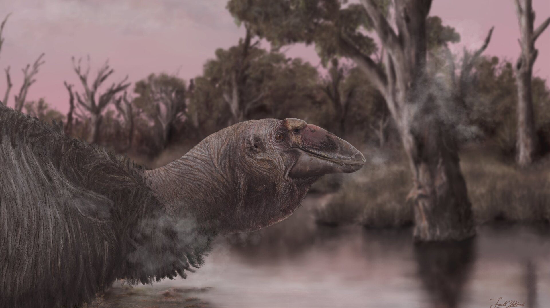 Eine Paläokunst-Rekonstruktion von G. Newtoni.