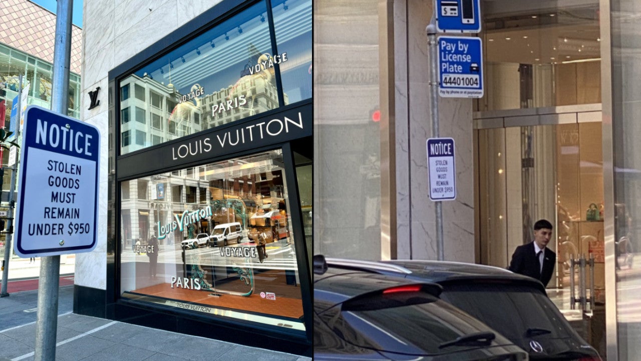 Bilder, die auf mehreren Social-Media-Plattformen viral gegangen sind und ein gefälschtes Schild in San Francisco, Kalifornien zeigen.