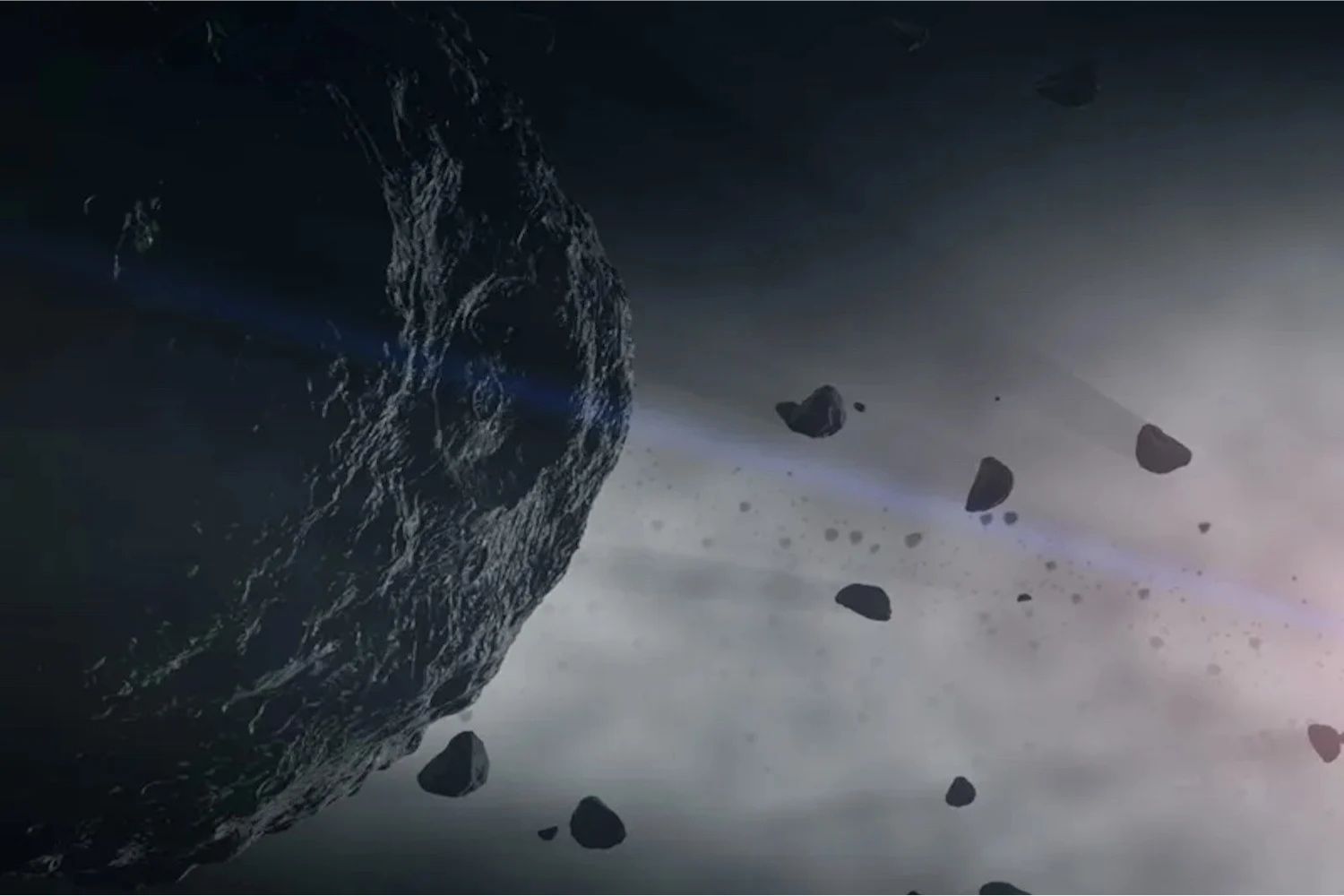 An illustration of asteroid Bennu.