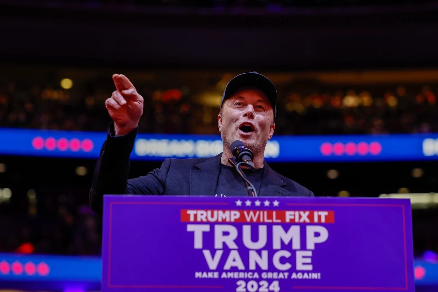 Elon Musk spricht bei Trumps Rallye in Madison Square Garden
