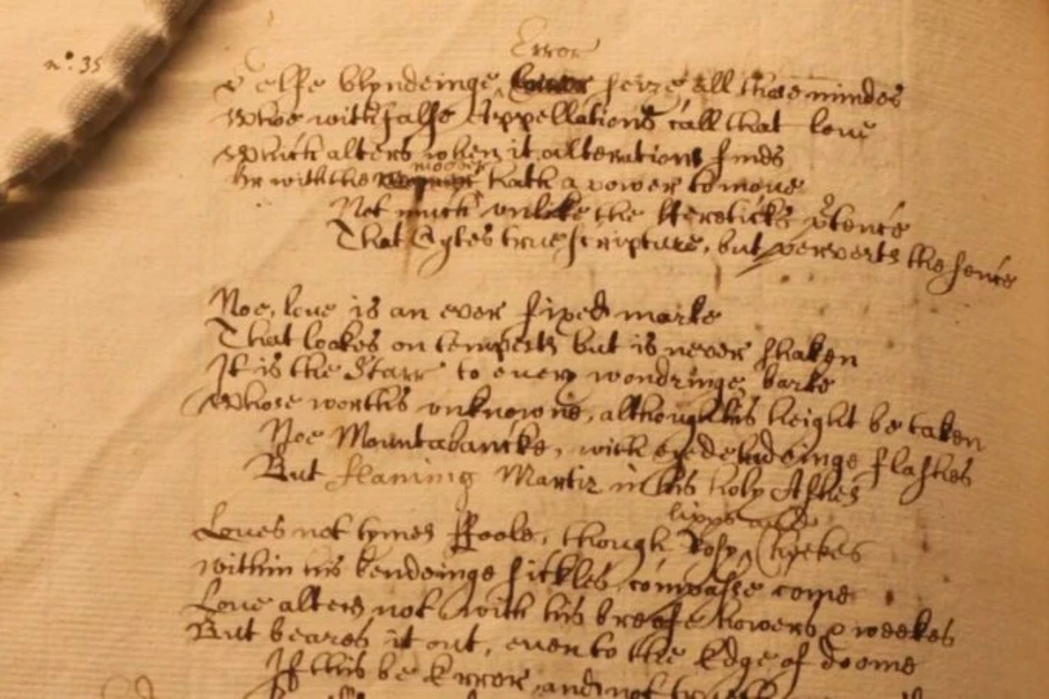Das kürzlich entdeckte Sonett 116.